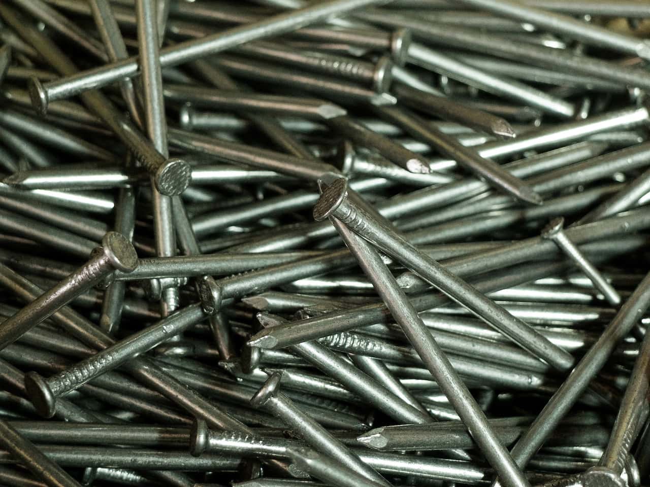 Steel nails that are a part of the best roofing material list