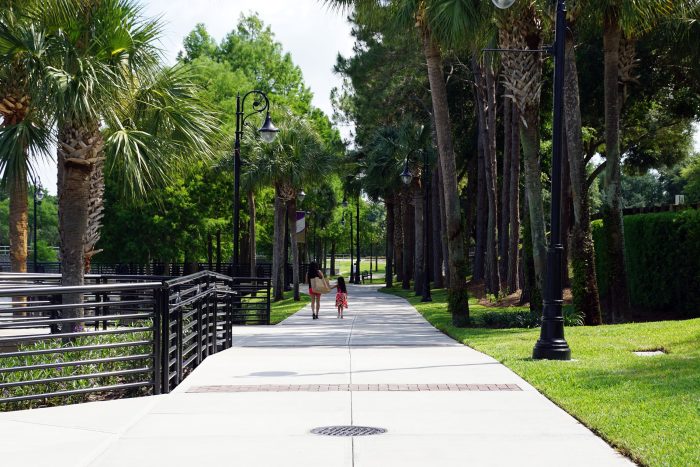 view of path going through cranes roost park