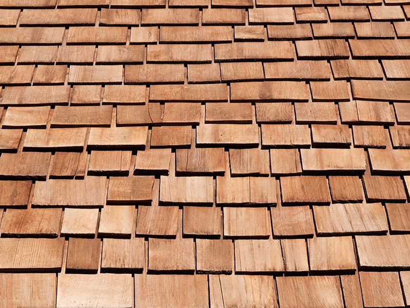 wood shingles on roof